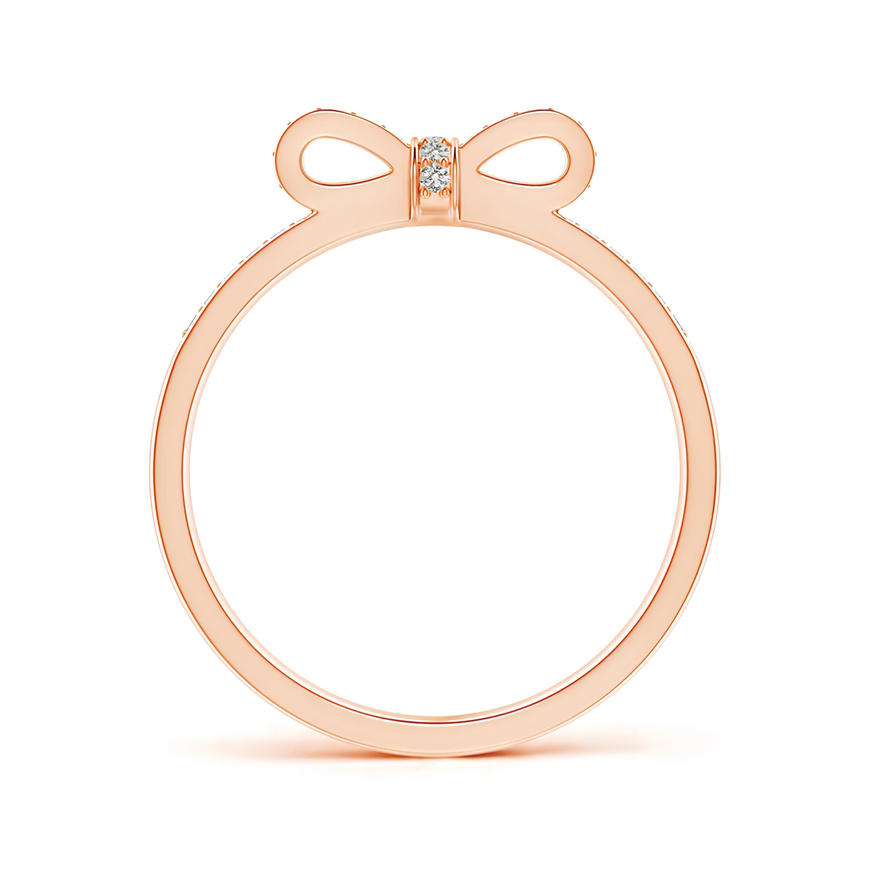 Bow Tie Design Half Eternity Wedding Ring EF VS/SI Lab-Created Diamond Band for Women in 14K Solid Gold